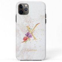 Floral Monogram Name Initial X Letter Personalise