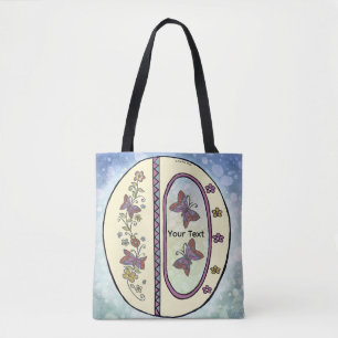 floral Monogram O  Tote Bag
