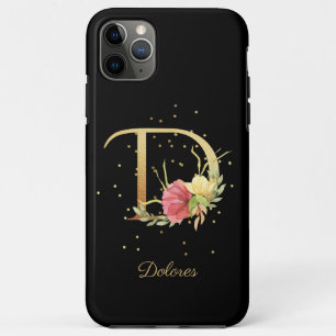 Floral Monogram Personalise Name Initial D Letter Case-Mate iPhone Case