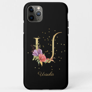 Floral Monogram Personalise Name Initial U Letter Case-Mate iPhone Case