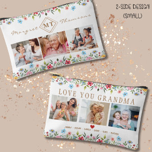 Floral Monogram Photo Accessory Pouch To Mum 