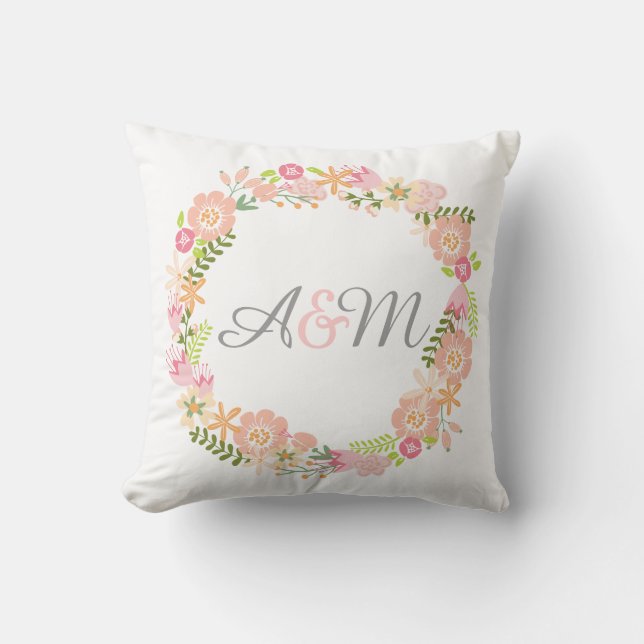 Floral monogram pillow (Front)