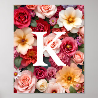 Floral Monogram Poster