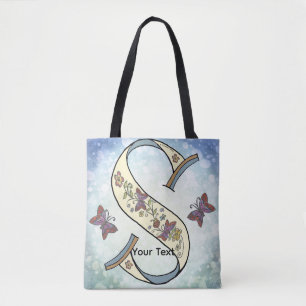 floral Monogram S  Tote Bag
