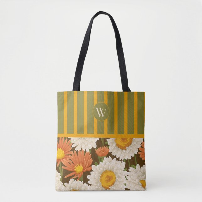 Floral Monogram Tote (Front)