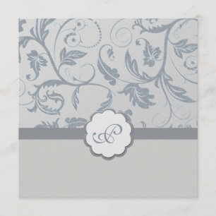 Floral Monogram Wedding Invitation