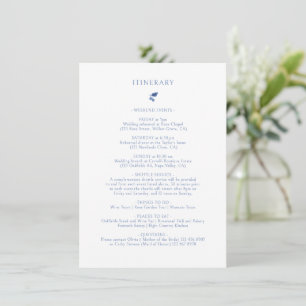 Floral Monogram Wedding Itinerary Enclosure Card