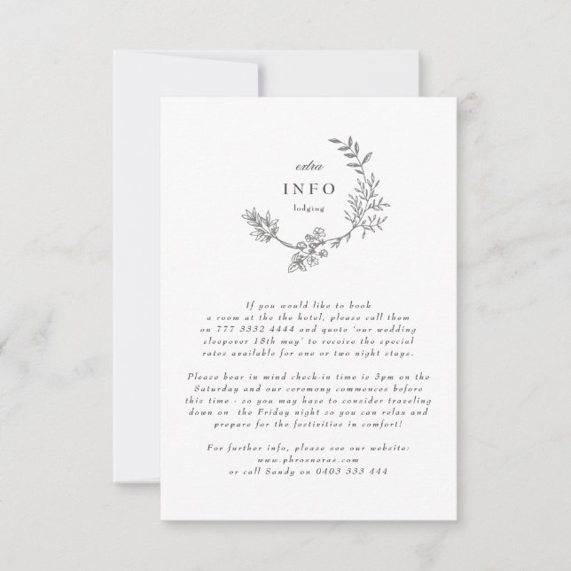 Floral Monogram Wreath Wedding Digital Enclosure Invitation (Front)