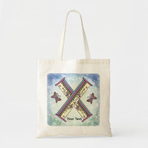 floral Monogram X  Tote Bag