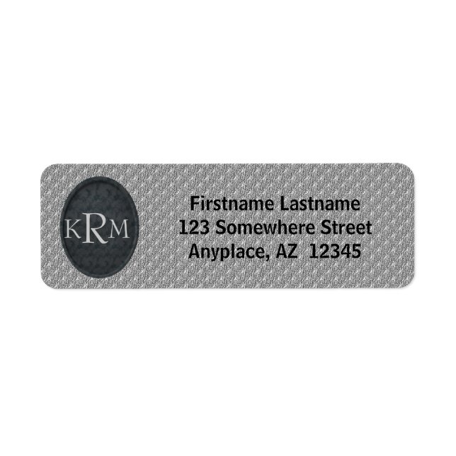 Floral Monogram Your Initials Return Address (Front)
