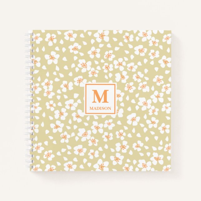 Floral Monogrammed Notebook Journal (Front)