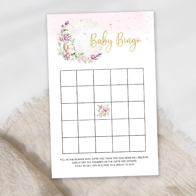 Floral Moon Baby Bingo Game (Creator Uploaded)
