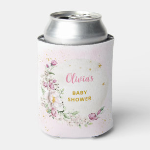 Floral Moon Baby Shower Can Cooler