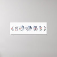 Floral Moon Phase Canvas