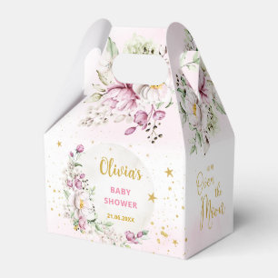 Floral Moon Pink Baby Shower Favour Box