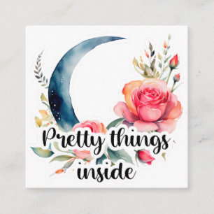 Floral Moon Pretty Things Inside Small Business Enclosure Card
