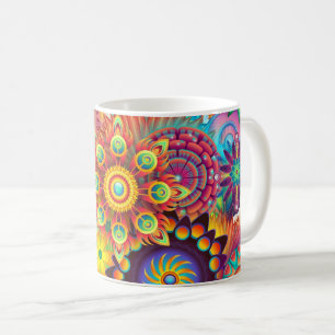 Floral mosaic coffee mug