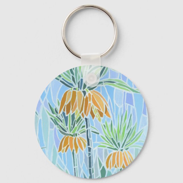 Floral Mosaic Design Key Ring (Front)
