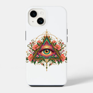 Floral Mosaic Eye iPhone 14 Tough Case