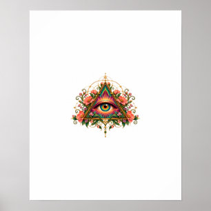 Floral Mosaic Eye Poster
