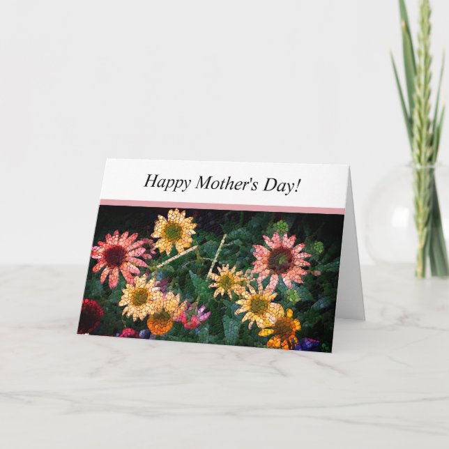 Floral Mosaic Happy Mother's Day Card (Front)