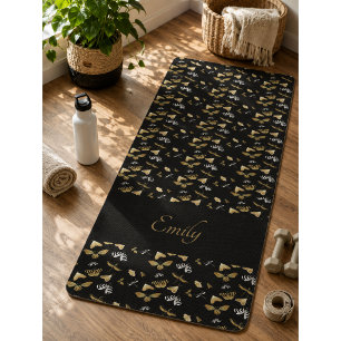 Floral Moth Butterfly Pattern Yoga Mat