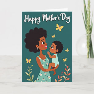 Floral Mother And Child Card