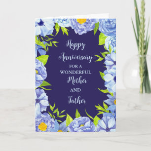 Floral Mother and Father Anniversary Card