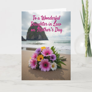 Floral Mothers Day Beach Scene Card