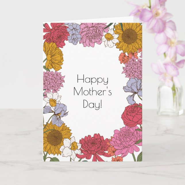 Floral Mother's Day Card (Orchid)