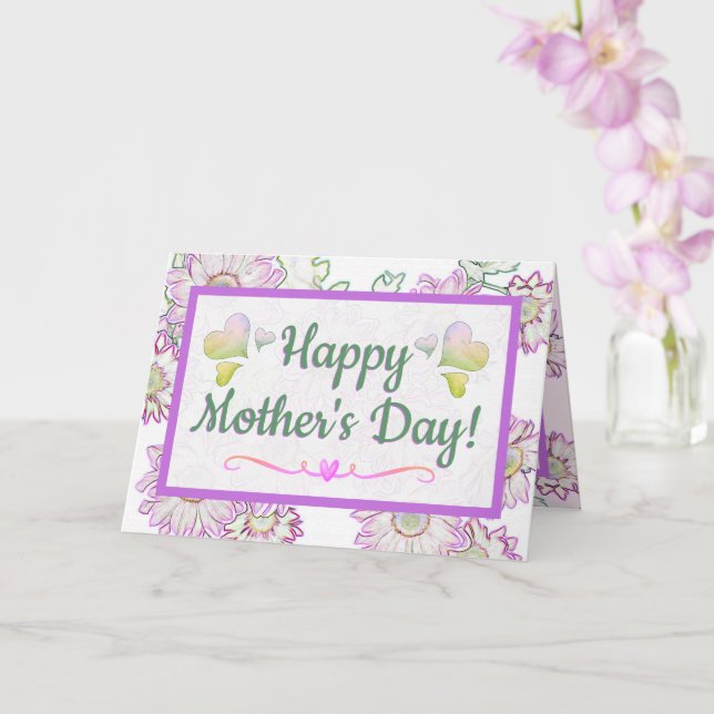 Floral Mother's Day Card (Orchid)