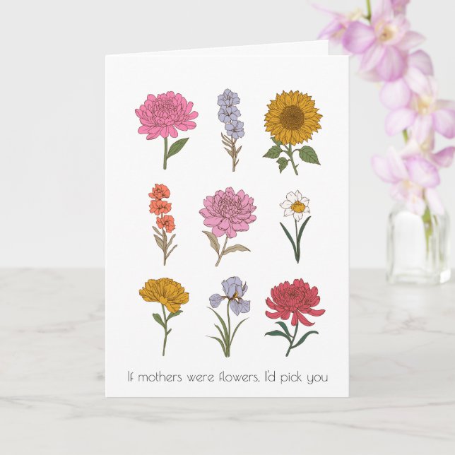 Floral Mother's Day Card (Orchid)