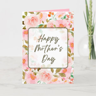 Floral Mother's Day Card, Card for Mum