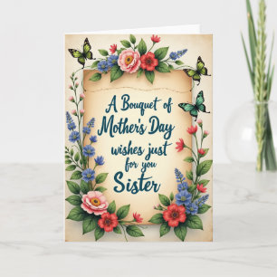 Floral Mothers Day Card For Sister
