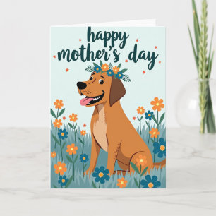 Floral Mothers Day Dog Card