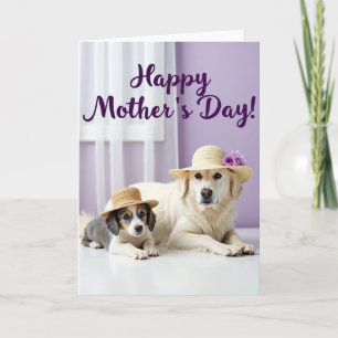 Floral Mothers Day Dogs Card