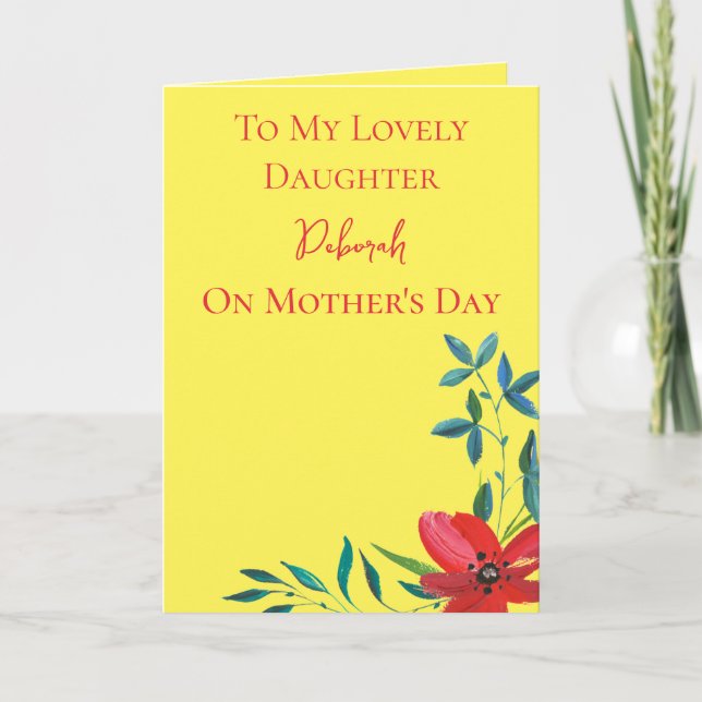 Floral Mother's Day for Daughter  Card (Front)