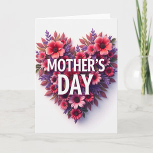 Floral Mothers Day Heart Card