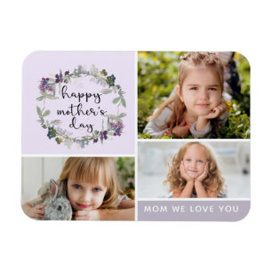Floral Mother's Day Photo Collage Magnet