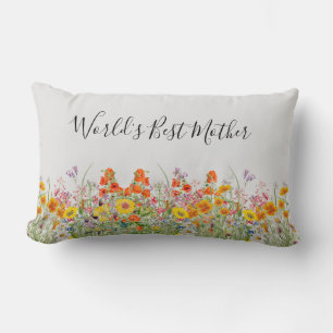 Floral Mother's Day Throw Lumbar Pillow