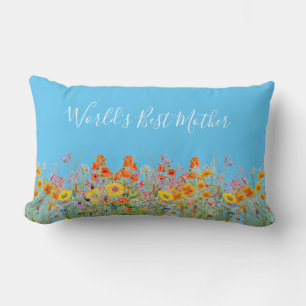 Floral Mother's Day Throw Lumbar Pillow