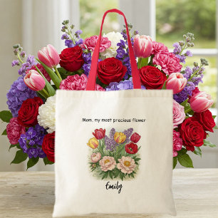 Floral Mother's Day Tote Bag – Elegant Flower