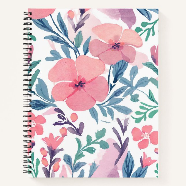 Floral Motivation Spiral Notebook (Front)