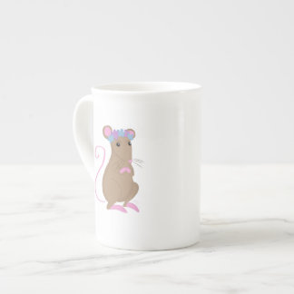 Floral mouse bone china mug
