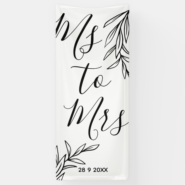 Floral Ms to Mrs bridal shower Banner (Vertical)
