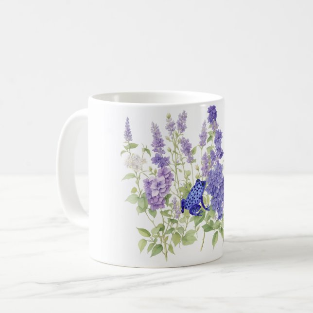 Floral mug, boho springtime wildflowers coffee mug (Front Left)