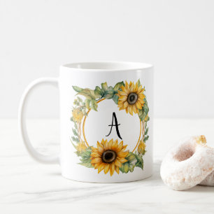Floral Mug Personalised Monogram Custom Name