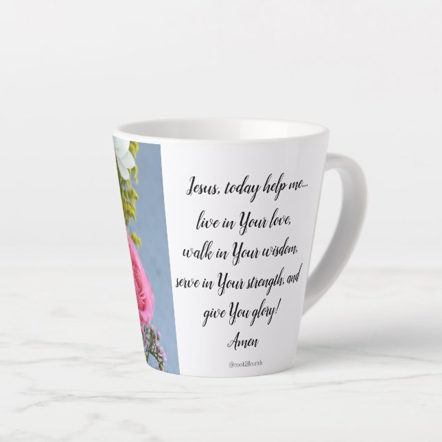 Floral Mug with Prayer (Right Angle)