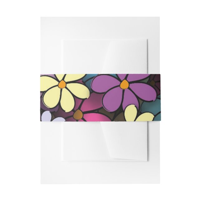 Floral Mulicolor  Invitation Belly Band (Front Example)