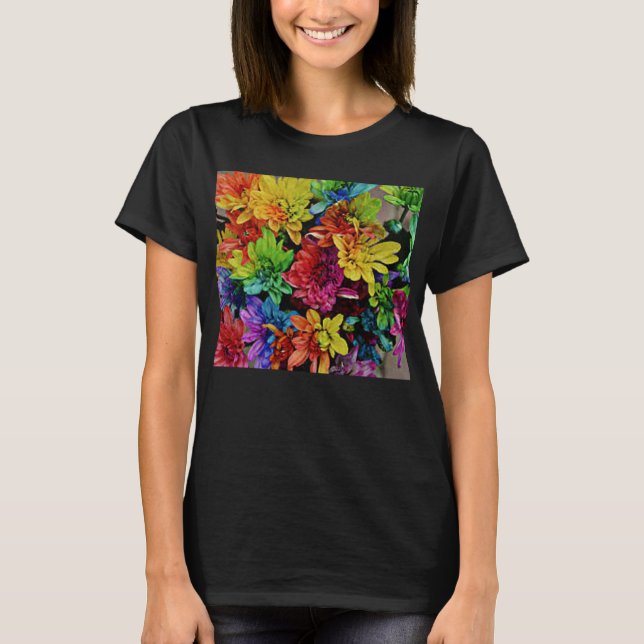 Floral Multi-Coloured Top  (Black) (Front)